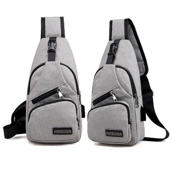 Imagem de Mochila Transversal Bag Unissex Com Entrada USB Sortida