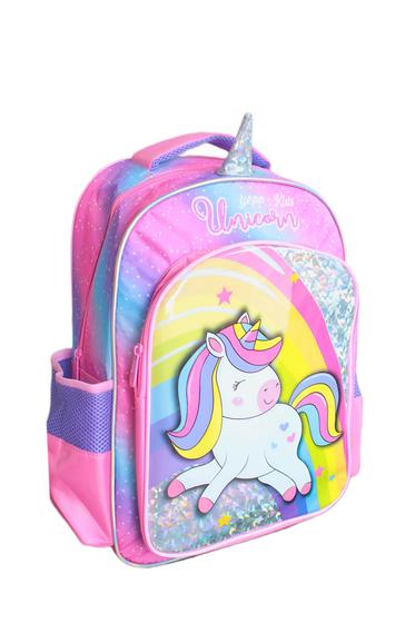 Imagem de Mochila Unicórnio Rosa Costas Escolar Meninas Reforçada