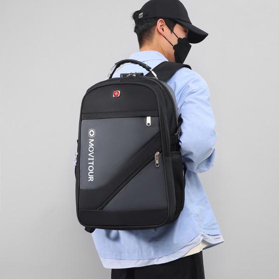 Imagem de Mochila Unissex Notebook com Cadeado, Entrada para USB/ Fone de ouvido e capa de Chuva - Movitour Nomad