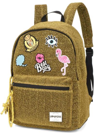 Imagem de Mochila Up4You Bottons Flamingo Amarelo Our Produto Original