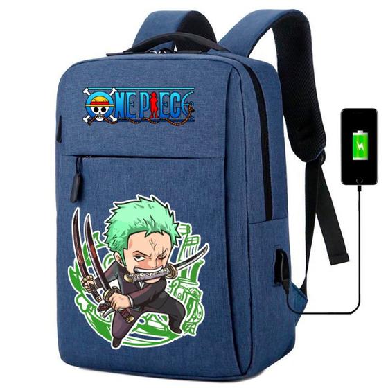 Imagem de Mochila USB Escolar Estampa Infantil One Peace Notebooks, Trabalho Escola (Interface USB)