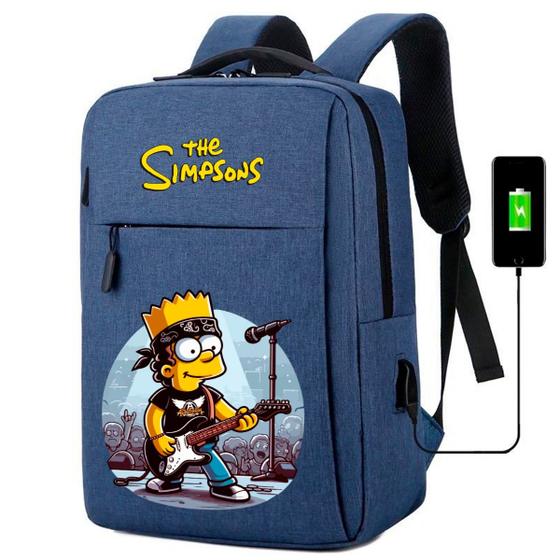 Imagem de Mochila USB Escolar Estampa Infantil Simpsons Notebooks, Trabalho Escola (Interface USB)