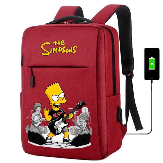 Imagem de Mochila USB Escolar Estampa Infantil Simpsons Notebooks, Trabalho Escola (Interface USB)