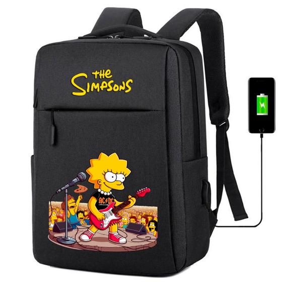 Imagem de Mochila USB Escolar Estampa Infantil Simpsons Notebooks, Trabalho Escola (Interface USB)