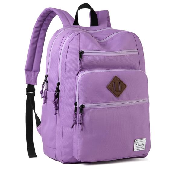 Imagem de Mochila VASCHY School para mulheres/unissex grande roxa 21L