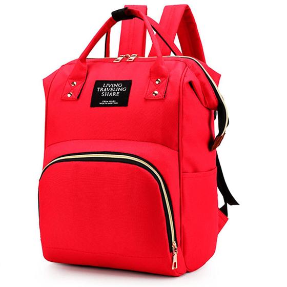 Mochila Vermelha Bolsa Maternidade Impermeável - Living Traveling Share ...
