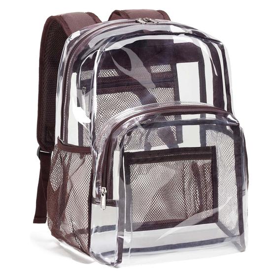 Imagem de Mochila Vorspack Clear PVC Transparente Heavy Duty Coffee