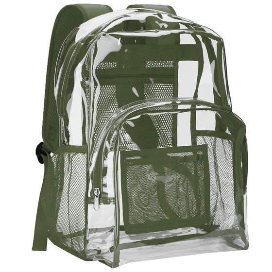 Imagem de Mochila Vorspack Clear PVC Transparente Heavy Duty Green