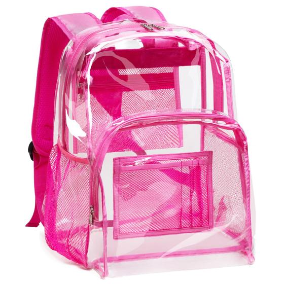 Imagem de Mochila Vorspack Transparente em PVC Rosa Resistente