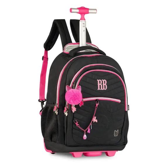 Imagem de Mochilas de rodinhas rebecca bonbon preta c/ rosa ref rb24023