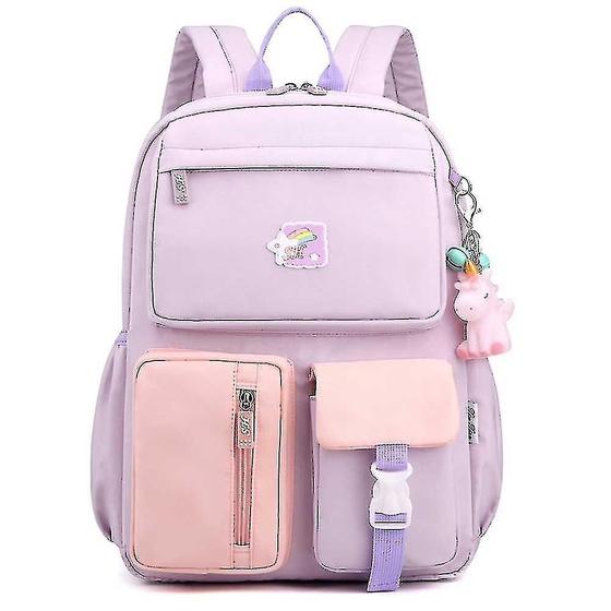 Imagem de Mochilas mochila de estudante roxa mochila escolar ou bolsa de trabalho com compartimento grande