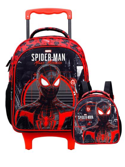 Imagem de Mochilete + Lancheira Kit Spider Man Homen Aranha 42x30x15cm