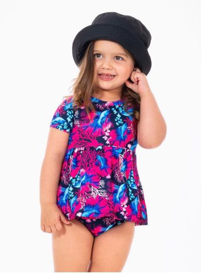 Imagem de Moda Praia Infantil Biquíni Conjunto Blusa Fator UV50+