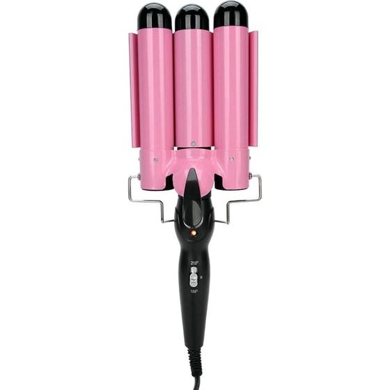 Imagem de Modelador Triplo de Cabelo Onida ON-2675 130W Bivolt - Preto/Rosa