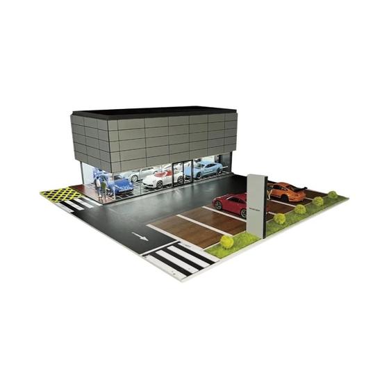 Imagem de Modelo de Carro 1/64 com Garagem Diorama em PVC e Iluminação LED - Kit DIY