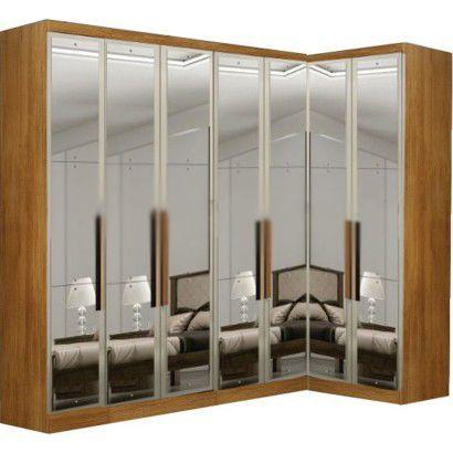 Modulado Closet Completo Espelhado 7 Portas 6 Gavetas - Rizon-Cumaru - Móveis Novo Horizonte Menor preço em Modulado Closet Completo Espelhado 7 Portas 6 Gavetas - Rizon-Cumaru - Móveis Novo Horizonte