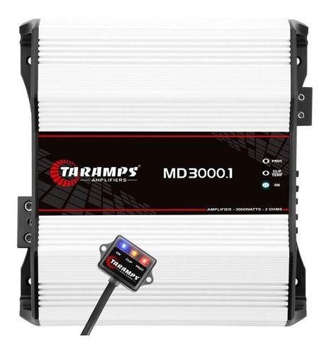 Imagem de Módulo amplificador md 3000.1 2 ohms taramps + monitor led clip m1 taramps
