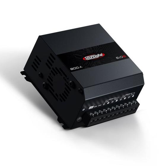 Imagem de Módulo Amplificador SounDigital 800.4 EVO6 4 Canais 4 Ohms por canal 2 Ohms Bridge 4 Ohms 800W RMS potência som automotivo Classe D Evo 6