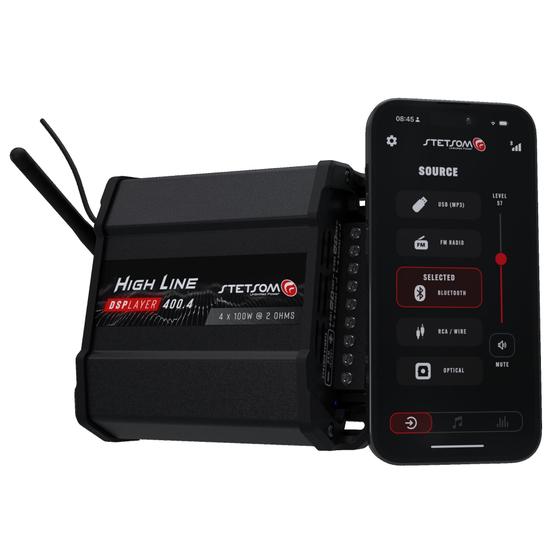 Imagem de Módulo Amplificador Stetsom HL 400.4 DSPlayer 400W RMS 4 Canais 2 Ohms Bluetooth FM