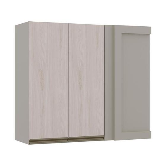 Imagem de Módulo Armário Aéreo 88x100 Canto Reto Esquerdo 100% MDF Cozinha Modulada Gold Robel Fendi/Aspen