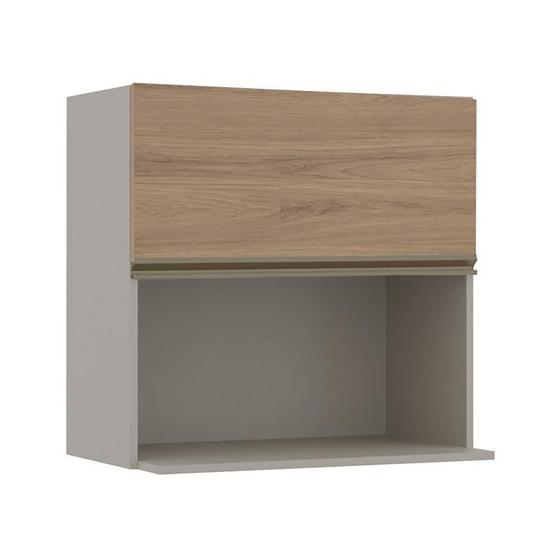 Imagem de Módulo Armário Aéreo Nicho Micro-Omdas 68x70 100% MDF Cozinha Modulada Gold Robel Fendi/Hanover