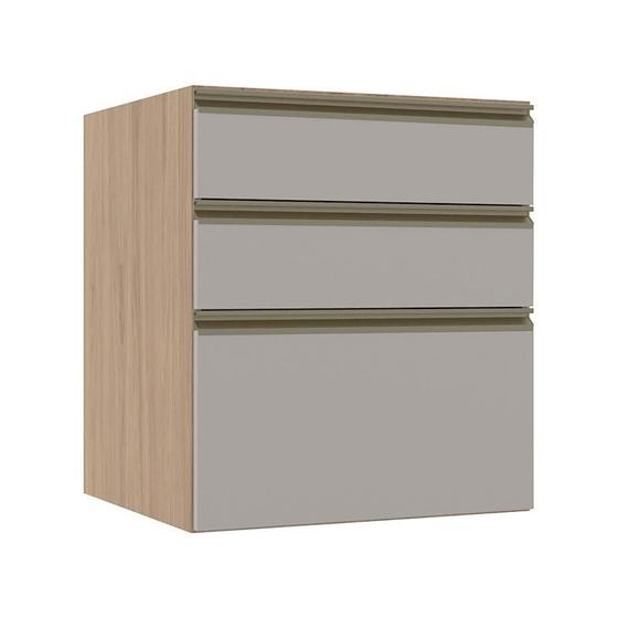 Imagem de Módulo Balcão 60cm 3 Gavetas 100% MDF Cozinha Modulada Gold Robel Hanover/Fendi