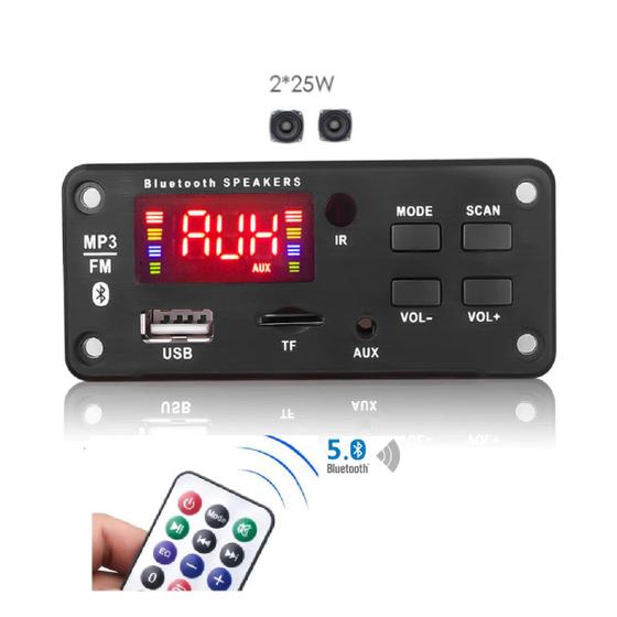 Imagem de Modulo Bluetooth 5.0 amplificada 50w Mp3 Slim 25+ 25w