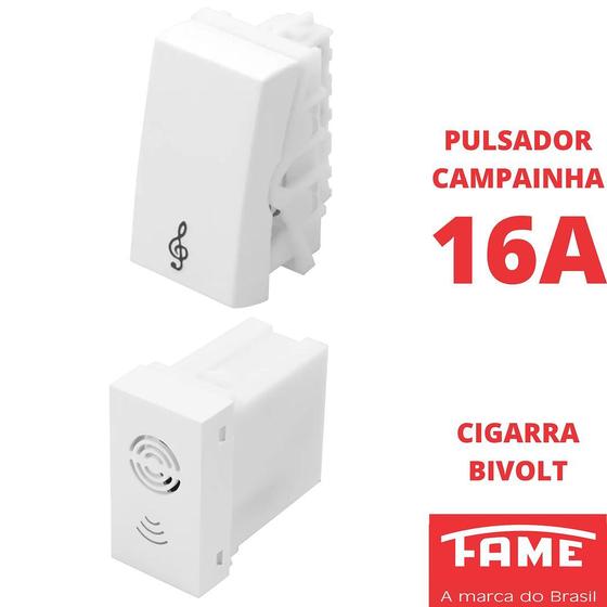 Imagem de Modulo Campainha Cigarra Bivolt Pulsador Evidence Blanc FAME