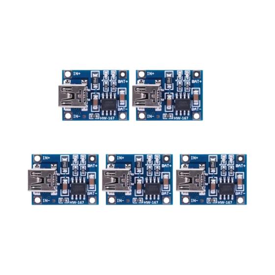 Imagem de Módulo Carregador de Bateria TP4056 5V 1A 18650 - USB-C e Micro USB