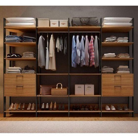 Imagem de Módulo Closet 2 Cabideiros 4 Gavetas Tw406