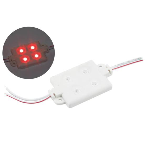 Imagem de Módulo Com 4 Leds Alto Brilho 12v Ip65 5050 55x33 Vermelho