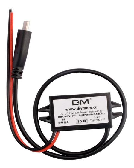 Imagem de Modulo Converso 12v P 5v 3a Com Saída Usb Tipo-c Macho