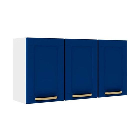 Imagem de Módulo Cozinha Bertolini Colors Armário  6009 c/ 3 Portas Branco/Blue Navy