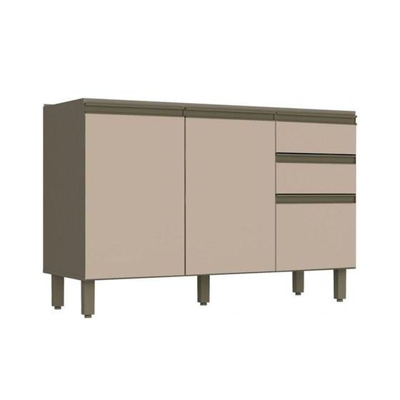 Imagem de Módulo Cozinha Henn Connect Balcão c/ 3 Portas e 2 Gavetas p/ Pia Duna/Cristal