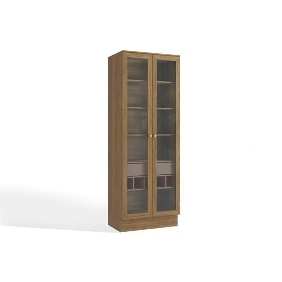 Imagem de Módulo Cozinha Kappesberg Botanic Botanic M628 c/ 2 Portas de Vidro e 1 Gaveta 50cm Nogueira/Fendi - Kappesberg
