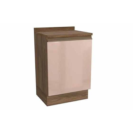 Imagem de Módulo Cozinha Kappesberg Curve Balcão Curve c/ Tampo 60cm Nogueira/Macadamia-Kappesberg