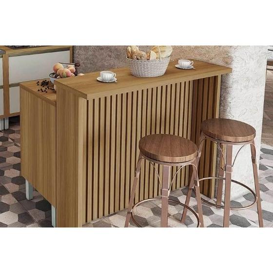 Imagem de Módulo Cozinha Nesher Burguesa c/ 2 Portas e 3 Gavetas 120cm Freijo/Grafite-Nesher