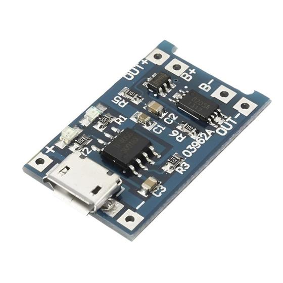 Imagem de Módulo de carregador de bateria de lítio Micro USB, 5V, 1A TP4056