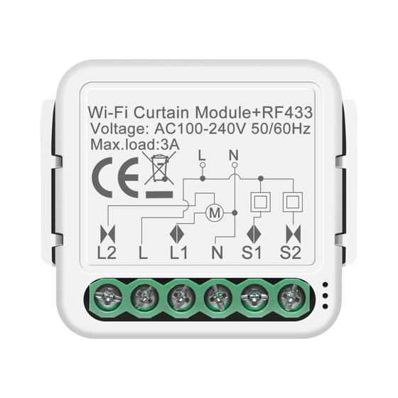 Imagem de Módulo De Interruptor De Cortina Inteligente WiFi RF433 Para Persiana Elétrica Com Motor Funciona