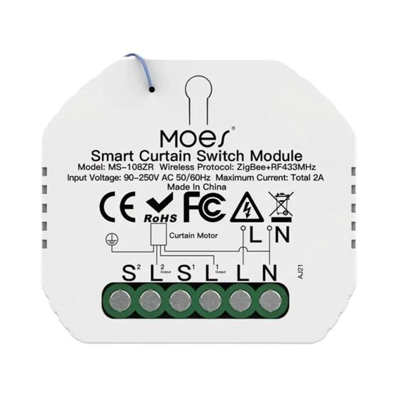 Imagem de Módulo De Interruptor De Cortina Inteligente ZigBee RF433 Persianas Motorizadas 2MQTT Smart Life APP