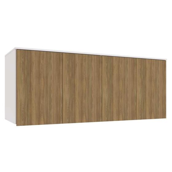 Imagem de Módulo de Quarto Adapt Armário Ponte Aéreo Queen Adapt N543 c/ 4 Portas Branco/Nogueira - Kappesberg