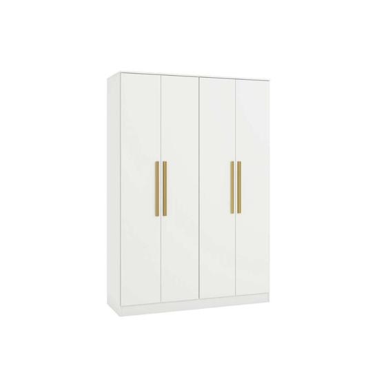 Imagem de Módulo de Quarto Casal Guarda Roupa Adapt N536 c/ 4 Portas e 2 Gavetas Branco - Kappesberg