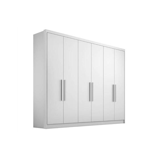 Imagem de Módulo de Quarto Casal Guarda Roupa Rizon c/ 6 Portas e 6 Gavetas Branco - Novo Horizonte