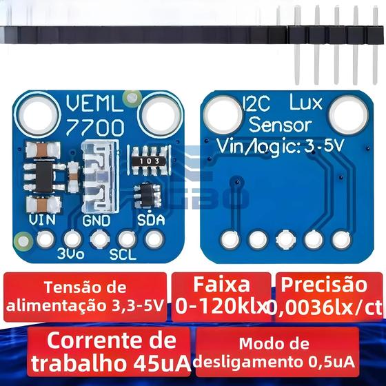 Imagem de Módulo De Sensor De Luz Ambiente Lux 120k Para Arduino Raspberry Pi 33V 5V I2C IIC Interface