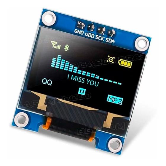 Imagem de Modulo Display Oled Tela 0.96'' I2c Ssd1306 Lcd Amarelo Azul