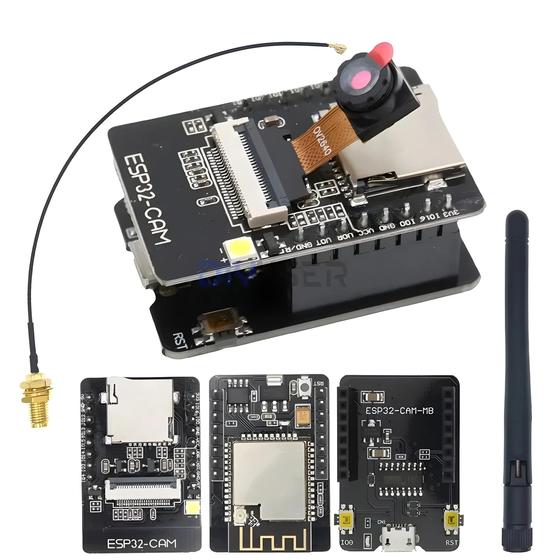 Imagem de Módulo ESP32-CAM com Câmera OV2640 - WiFi, Bluetooth e Serial