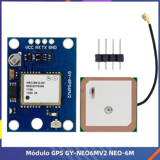 Imagem de Módulo GPS NEO-6M GY-NEO6MV2 com Antena - Controle de Vôo para Arduino (MWC, APM2.5)