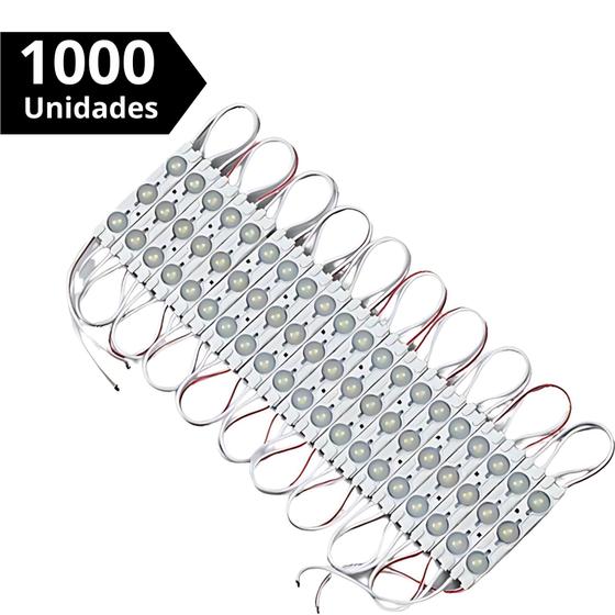 Imagem de Módulo Injetado 12v Ip67 3 Led Branco Frio 7025 6500k Lente 160