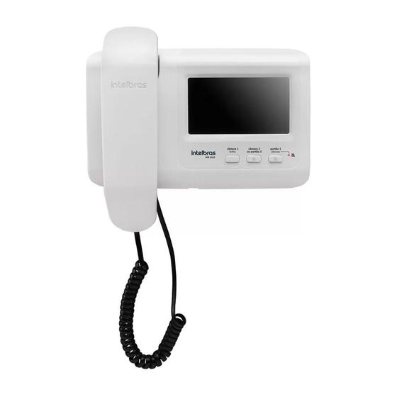 Intelbras IVR 1010 Video Intercom System - Handset, White/Black, Opens 2 Doors, Night View Camera