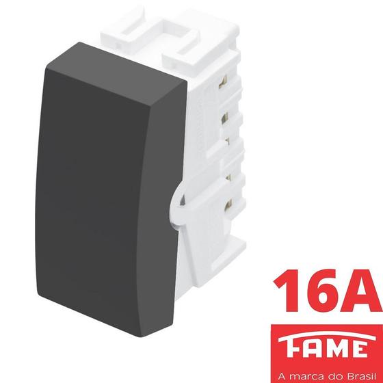 Imagem de Módulo Interruptor Bipolar Paralelo Three Way 16A Habitat Black FAME